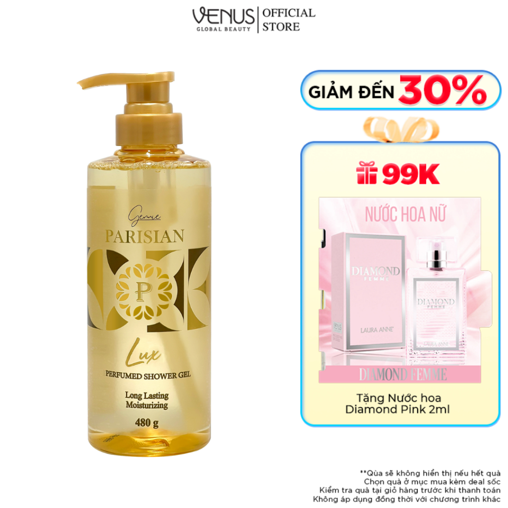 Sữa tắm Nước hoa Nữ Gennie Parisian 480ml hương thơm sang trọng, quyến rũ