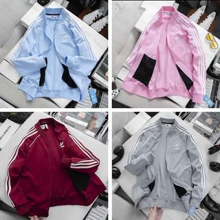 Áo Khoác Adidas Bomber Thể Thao Nam Nữ Vải Thun Nỉ Co Giãn, Áo Khoác 3 Sọc Kẻ Trắng Chống Gió Cao Cấp