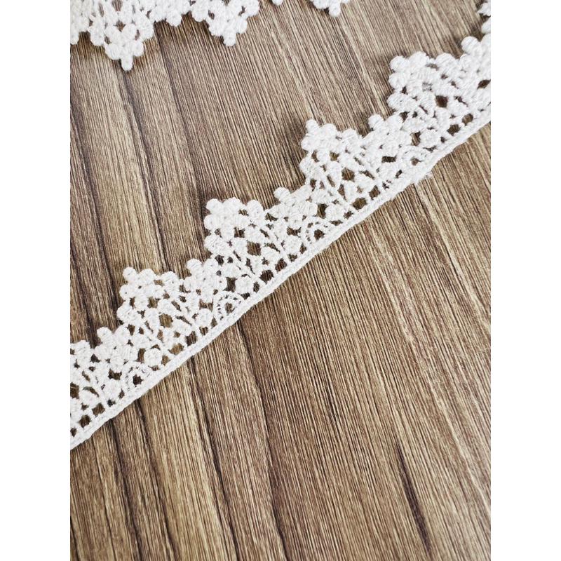 14m ren cotton màu kem bản 2.5cm