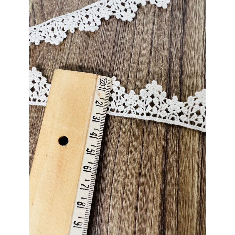 14m ren cotton màu kem bản 2.5cm