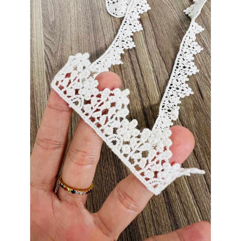 14m ren cotton màu kem bản 2.5cm