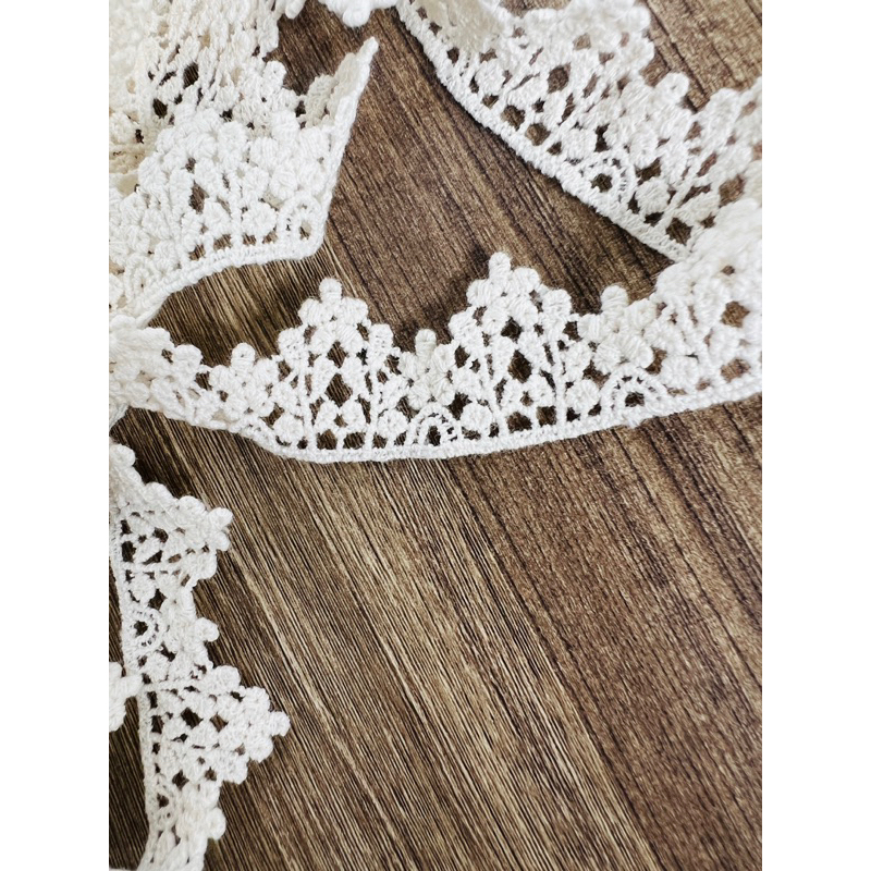 14m ren cotton màu kem bản 2.5cm