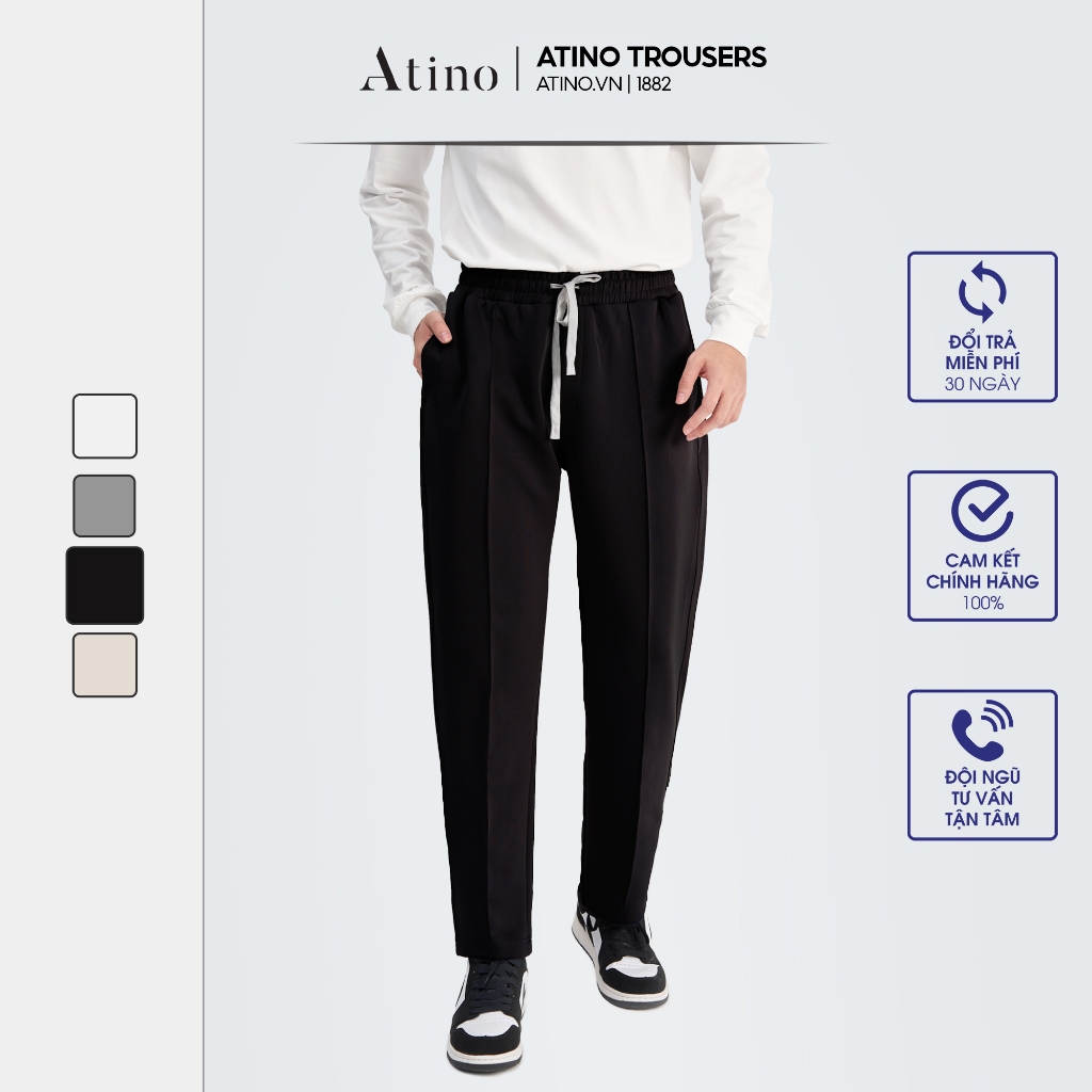 Quần Nỉ Dài Nam Trơn ATINO Vải Nỉ Co Giãn Thoải Mái Form Regular QN4.1882