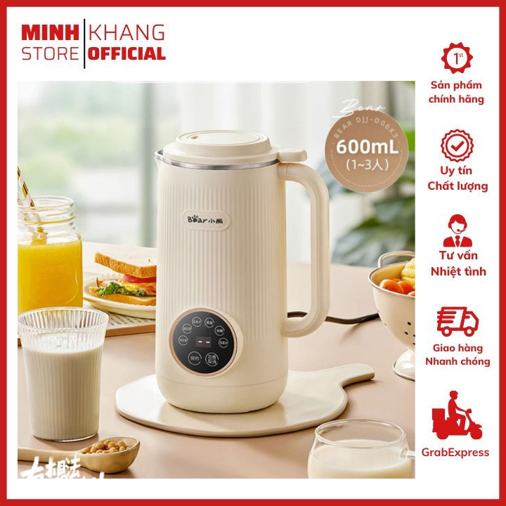 Máy Làm Sữa Hạt BEAR 600ml DJJ-D06X3/ DJJ-D06U5 Có Màn Hình Cảm Ứng- Bảo Hành 12 Tháng