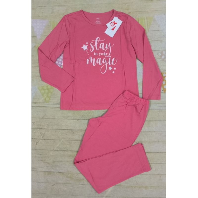 Bộ cotton dài tay mặc nhà bé gái Canifa