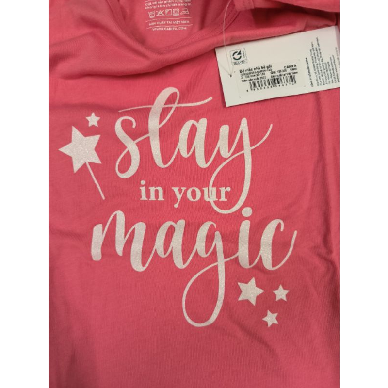 Bộ cotton dài tay mặc nhà bé gái Canifa