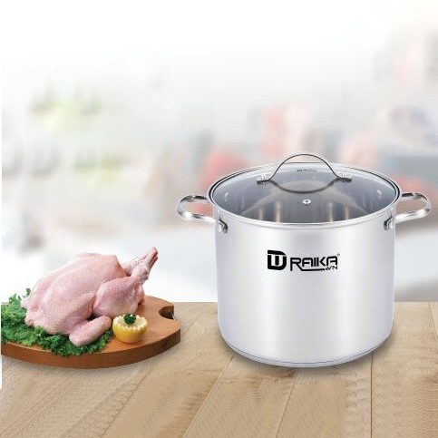 Nồi luộc gà inox 5 đáy Raika RKN-32 dung tích 15L - Nồi luộc gà, nấu canh, hầm xương size 32 kích thước lớn