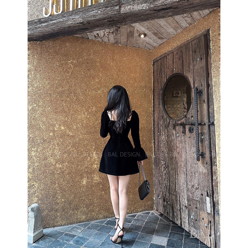 ĐẦM NHUNG Chữ AĐÍNH ĐÁ lấp lánh siêu sang đẹp TAY