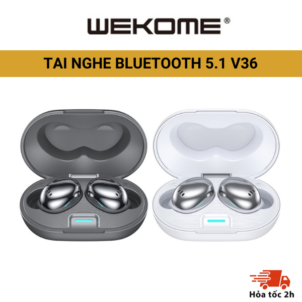 Tai nghe Bluetooth WEKOME  kích thước nhỏ gọn, kết nối ổn định không dây nâng cấp 5.1