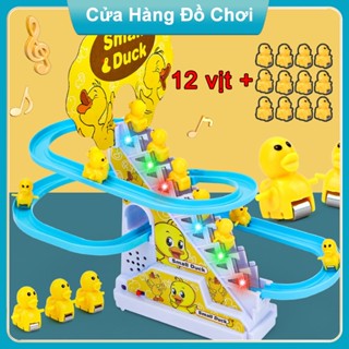 Đồ Chơi Cầu Trượt Vịt Vàng Leo Thang Phát Nhạc Cực Vui Tai Cho Bé Yêu (bộ gồm combo 3/6/9 vịt)