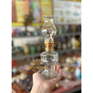 Đèn thờ dầu thủy tinh đỏ trắng.cao 20cm. ( đôi)