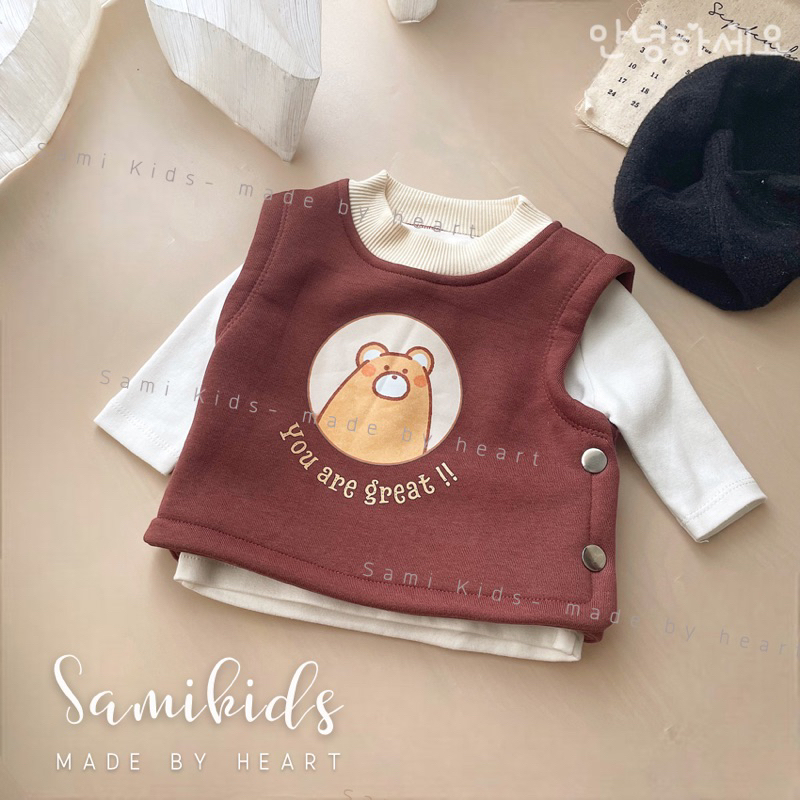 Áo nỉ cho bé cài sườn siêu mềm ấm 3-14kg