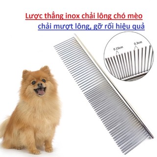Lược inox thẳng chải lông cho chó mèo gỡ rối - dụng cụ làm đẹp lông chó mèo