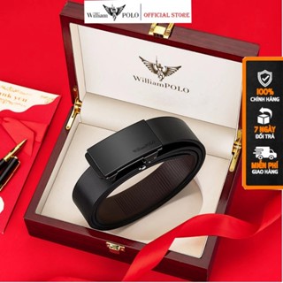 Thắt lưng nam da cao cấp WilliamPOLO ,dây nịt da nam khóa tự đông Full hộp đựng cao cấp 22509- T-Home&More
