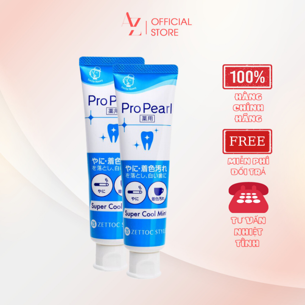 Kem đánh răng Zettoc Propearl vị bạc hà siêu mát lạnh 100g