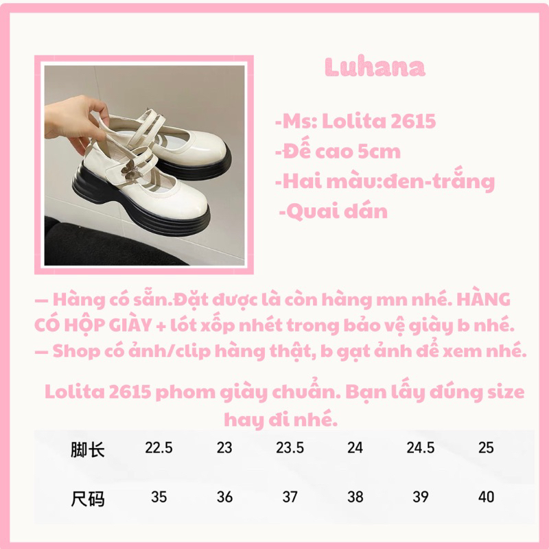 Giày lolita nữ đế nhẹ êm thời trang phong cách ulzzang giày đi học đi chơi. Ms: LOLITA 2619