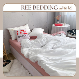 Bộ chăn ga gối Cotton TC REE Bedding Trắng mix hồng đủ size giường nệm CTC111