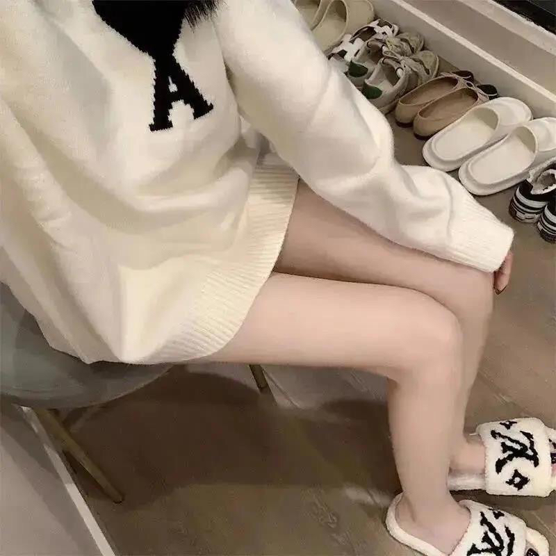 Áo len dệt kim trắng thiết kế phong cách Hàn Quốc