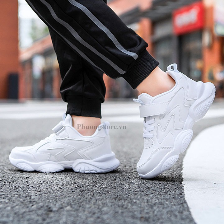 Giày thể thao trắng cho bé trai, bé gái từ 3-12 tuổi siêu nhẹ PD32