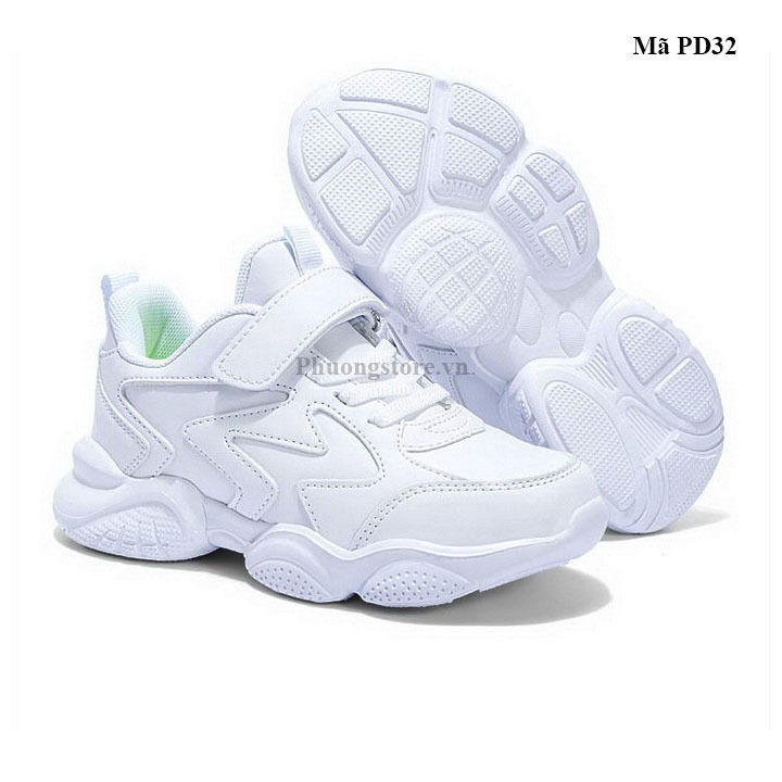 Giày thể thao trắng cho bé trai, bé gái từ 3-12 tuổi siêu nhẹ PD32