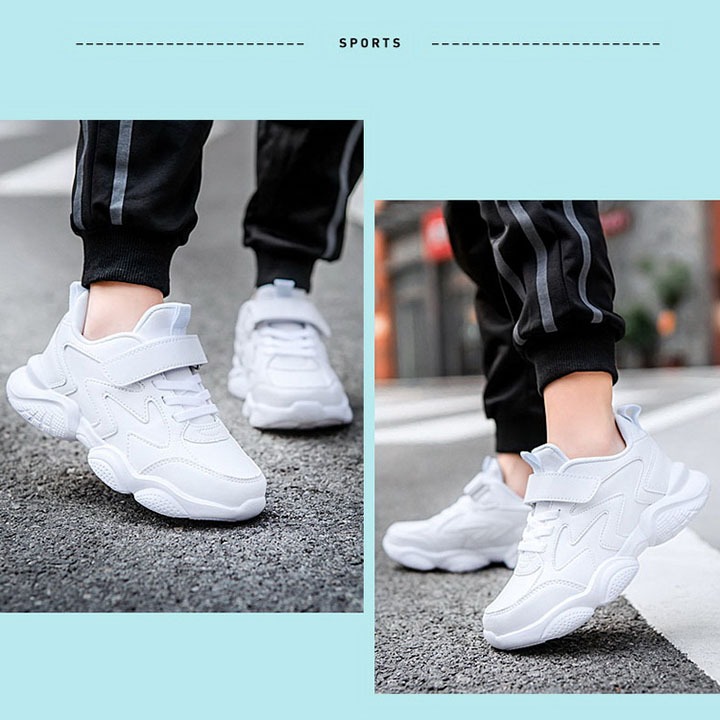 Giày thể thao trắng cho bé trai, bé gái từ 3-12 tuổi siêu nhẹ PD32