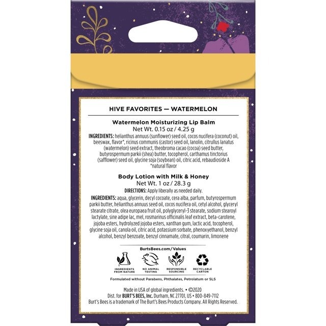 Bộ quà tặng Burt's Bees Hive Favorites Watermelon Holiday Gift Set
