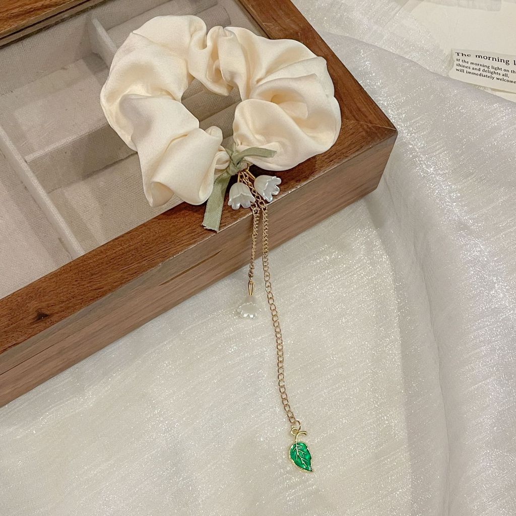 Dây Cột Tóc Co Giãn Hình Hoa Lan/Hoa Chuông Xinh Xắn Phong Cách Thanh Lịch