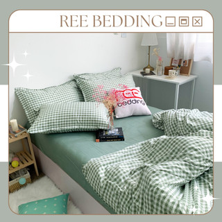 Bộ chăn ga và vỏ gối Poly cotton REE Bedding sọc caro nhiều màu