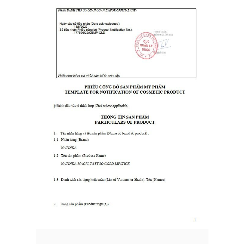 Son Ma Thuật Magic Tatoo Gold Lipstick Phiên Bản Vàng 24k Giữ Màu Bền Lâu Suốt 24h, Không Trôi, Không Lem