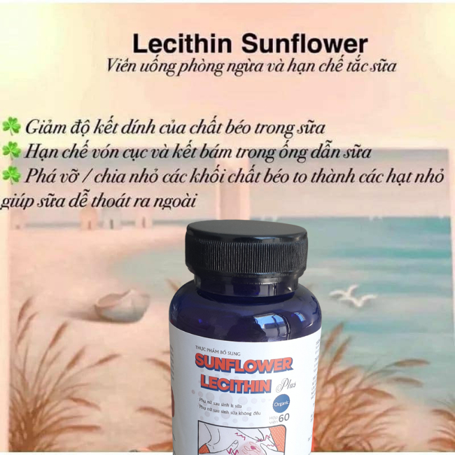 Viên tắc tia sữa Sunflower Lecithin Plus 60 viên