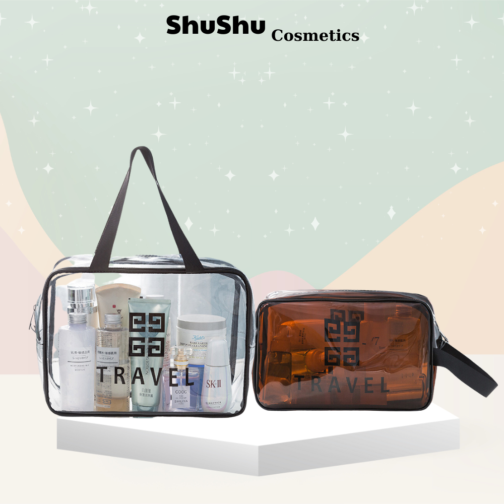 Túi Đựng Mỹ Phẩm Du Lịch LIGHT TRAVEL Trong Suốt Chống Thấm Nước SHUSHU COSMETICS