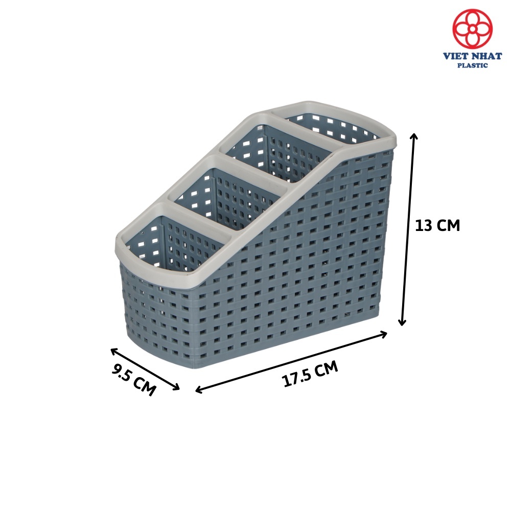 Khay nhựa tiện ích 4 ngăn Việt Nhật 2 size 5696-5688 - Việt Nhật Plastic HCM- khay đựng bút văn phòng