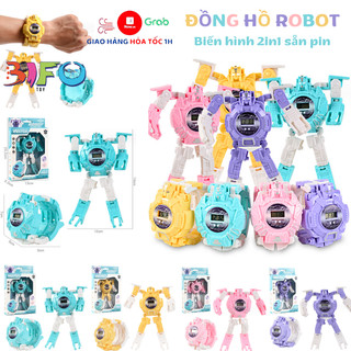 Đồ chơi đồng hồ điện tử robot biến hình 2 trong 1 cho bé học tập và vui chơi