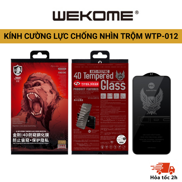 [CHỐNG NHÌN TRỘM] Kính Privacy WEKOME 4D KINGKONG WTP-012 cho điện thoại 78plus111213minpromaxXsXr