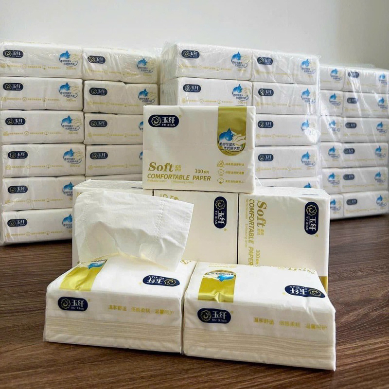 BỊCH 12 GÓI GIẤY ĂN GÓI RÚT SOFT 300 TỜ SIÊU DAI TRẮNG ĐẸP