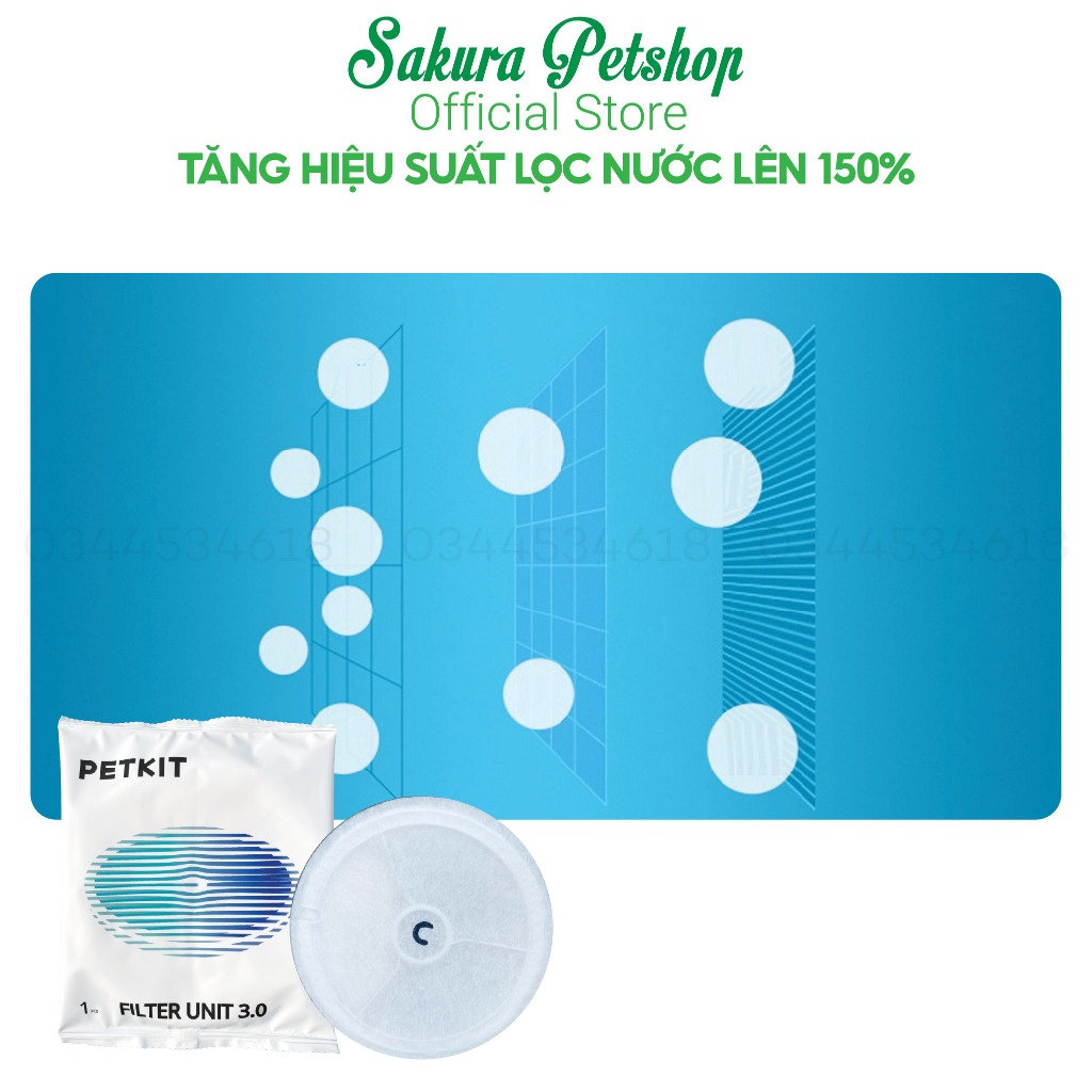 Miếng Lọc Nước, Tấm Lõi Lọc Nước Cho Máy Petkit Phiên Bản Mới 3.0 Tăng 150% Hiệu Quả Lọc