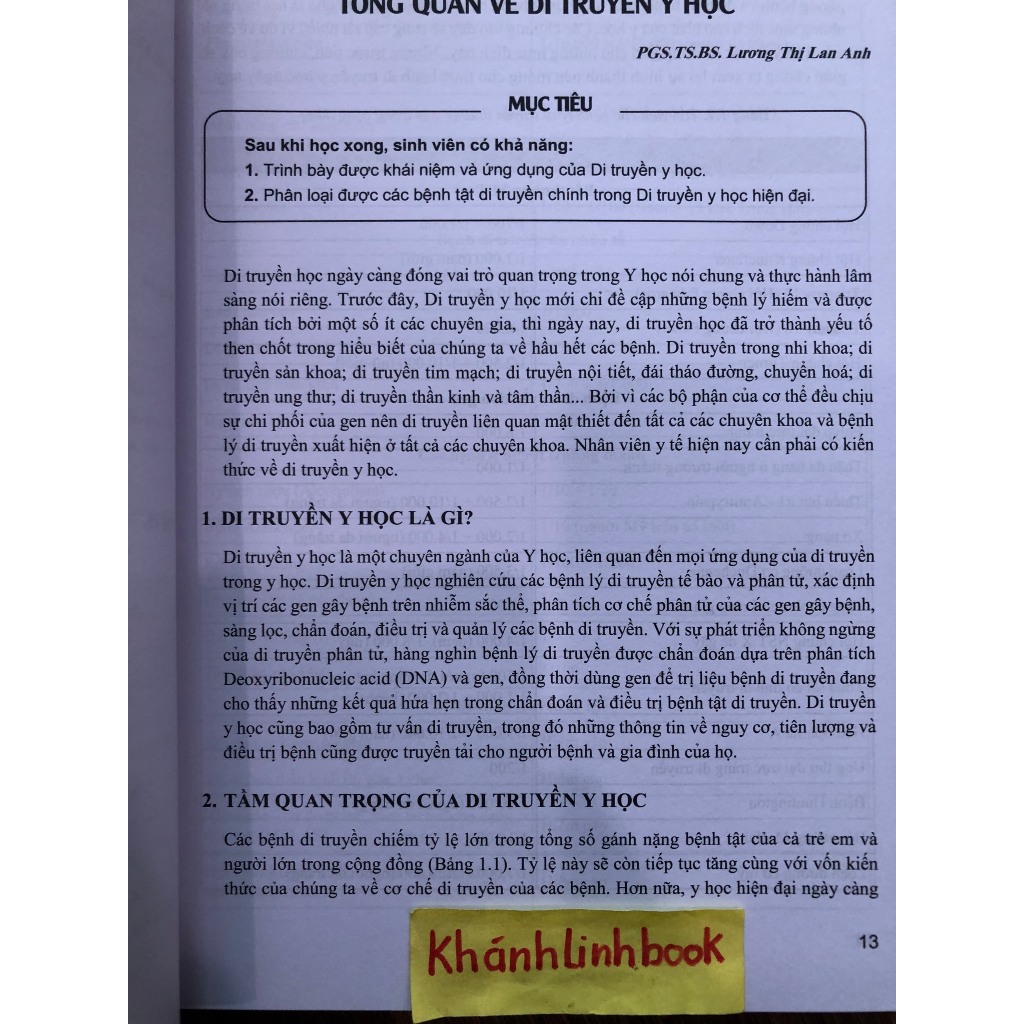 Sách - Di Truyền Y Học Dùng cho đào tạo Bác sĩ y khoa