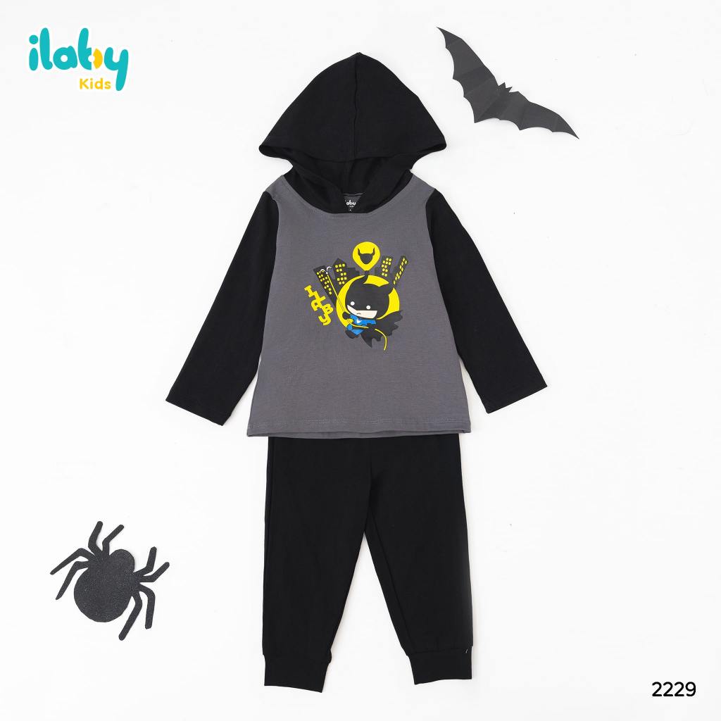 Set bộ thun halloween bé trai ILABY hóa trang in hình ngộ nghĩnh chất liệu thun cotton cho bé 8-35kg