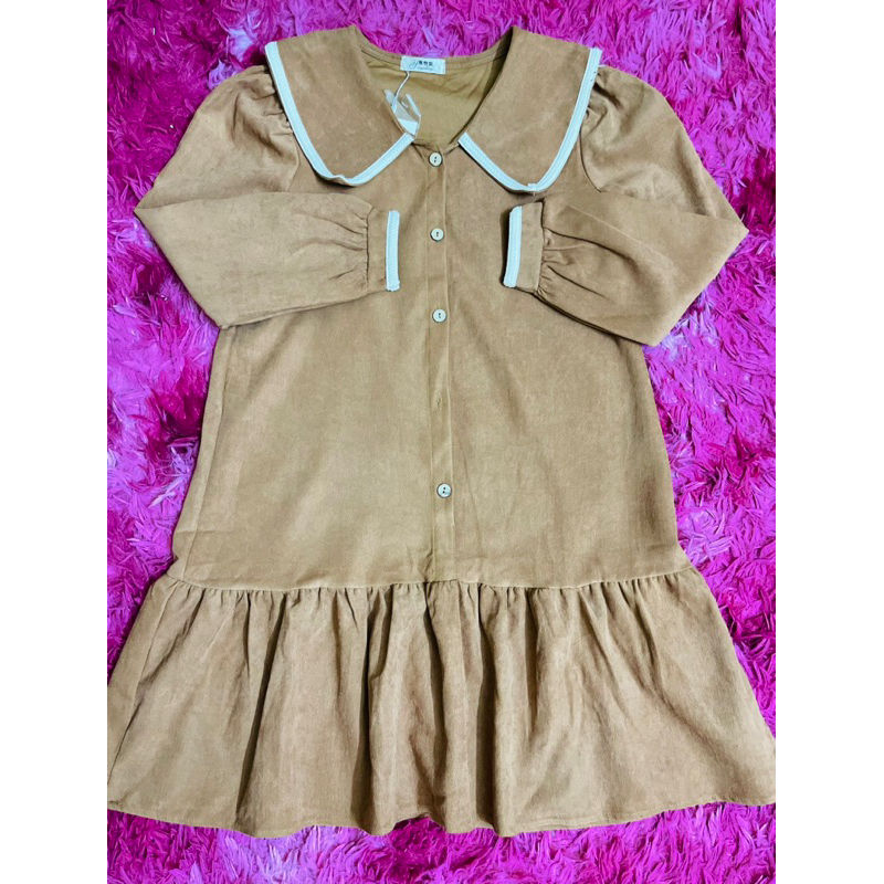 Váy Bầu Nhung Tăm Dài Tay Thu Đông. Đầm Bầu thu đông dài tay A61