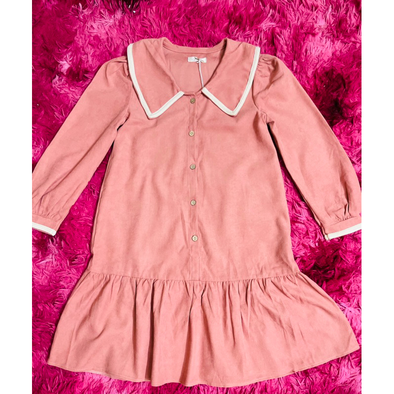 Váy Bầu Nhung Tăm Dài Tay Thu Đông. Đầm Bầu thu đông dài tay A61