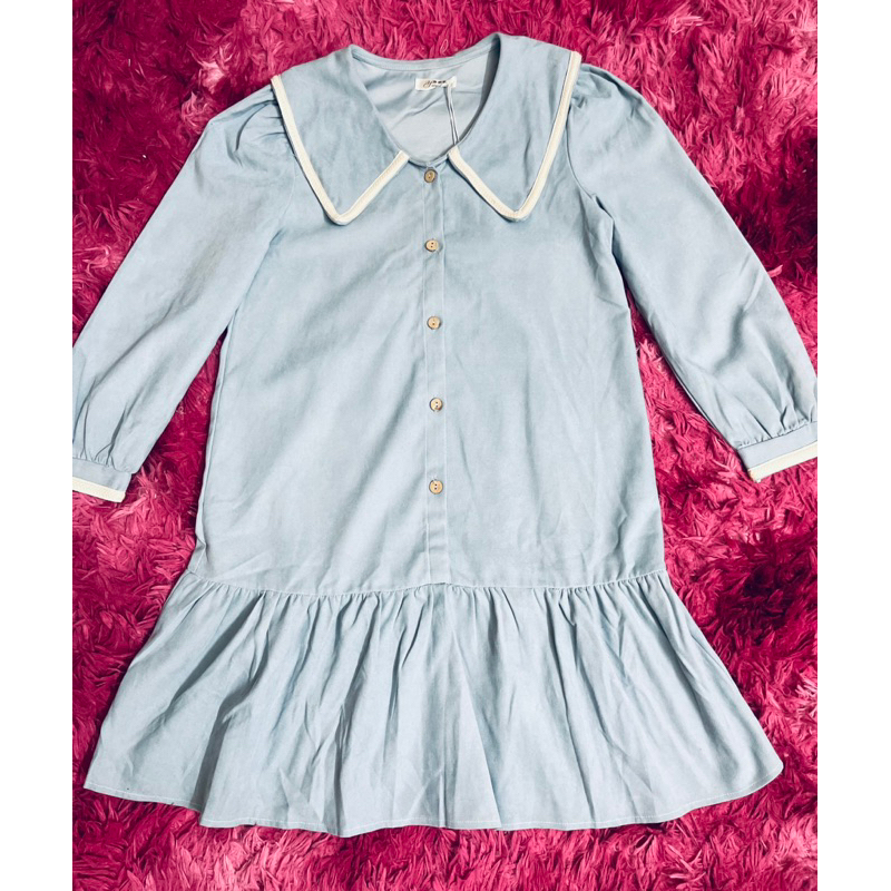 Váy Bầu Nhung Tăm Dài Tay Thu Đông. Đầm Bầu thu đông dài tay A61