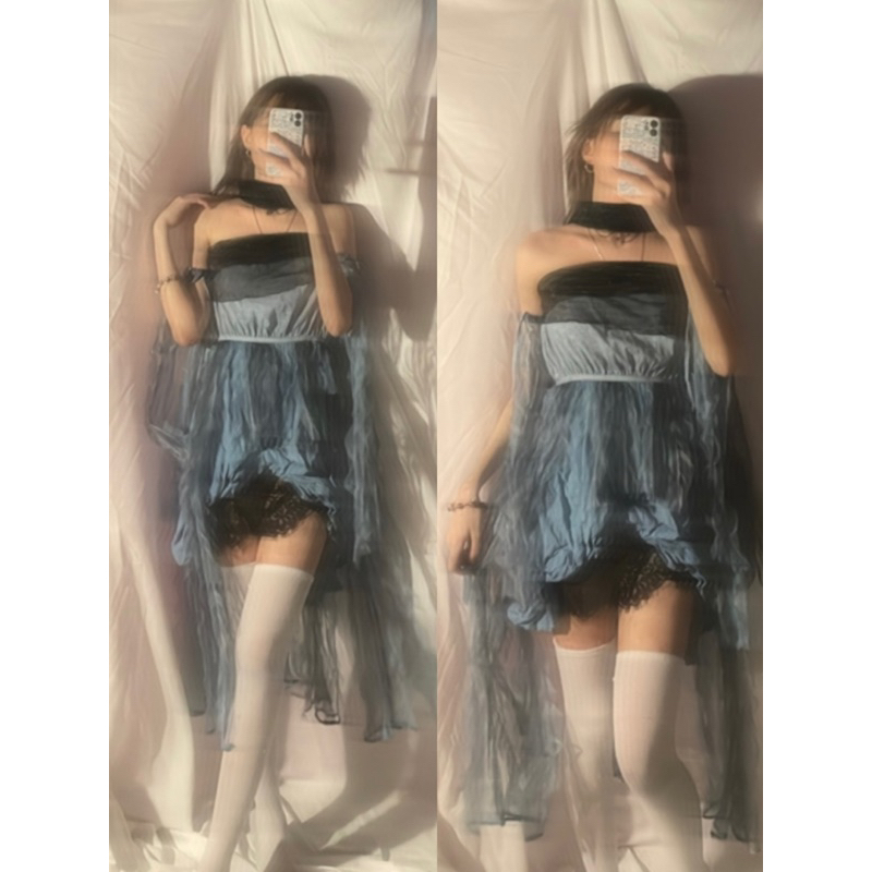 Set đồ si custom halloween xanh đen đại dương bí ẩn váy tua rua phối ren