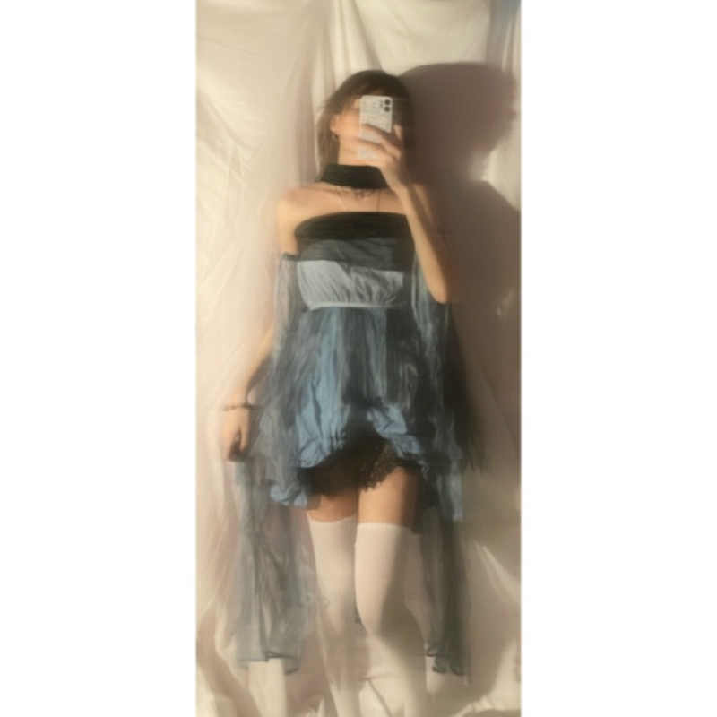 Set đồ si custom halloween xanh đen đại dương bí ẩn váy tua rua phối ren