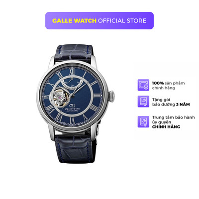 Đồng hồ cơ nam Orient Star Watch Power Reserve RE-HH0002L00B mặt lộ cơ, kính Sapphire chống xước, dây da đeo tay cao cấp