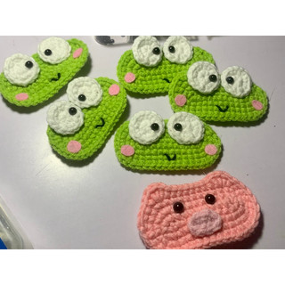 KẸP TÓC LEN HANDMADE ẾCH ( ảnh thật ở cuối ạ)