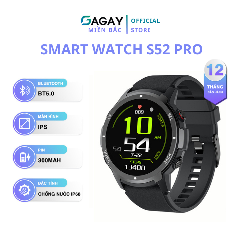 Đồng hồ thông minh G-S52 Pro nghe gọi lướt web,smart watch nghe gọi, đo nhịp tim, phân tích giấc ngủ GAGAY