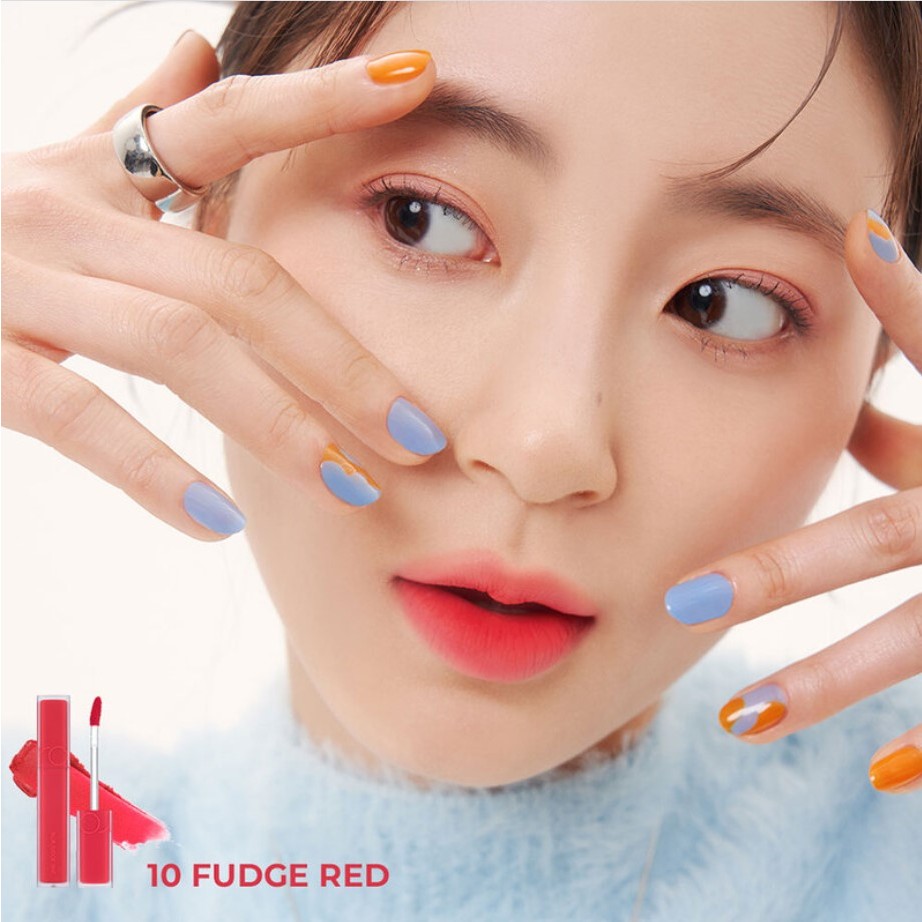 Son Romand Blur 10 Màu Đỏ Tươi, Son Kem Lì Romand Blur Fudge Tint Màu 10 Fudge Red