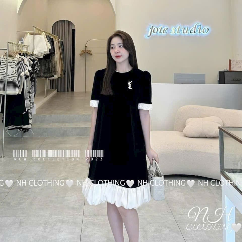 Đầm Bầu Váy Bầu Đi Tiệc Chất Nhung Lì Sang Chảnh Viền Voan Bồng Bềnh Xinh Xắn Dễ Thương Dáng Suông HD2520 Honey Mommy