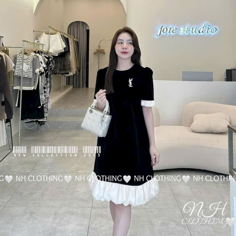 Đầm Bầu Váy Bầu Đi Tiệc Chất Nhung Lì Sang Chảnh Viền Voan Bồng Bềnh Xinh Xắn Dễ Thương Dáng Suông HD2520 Honey Mommy