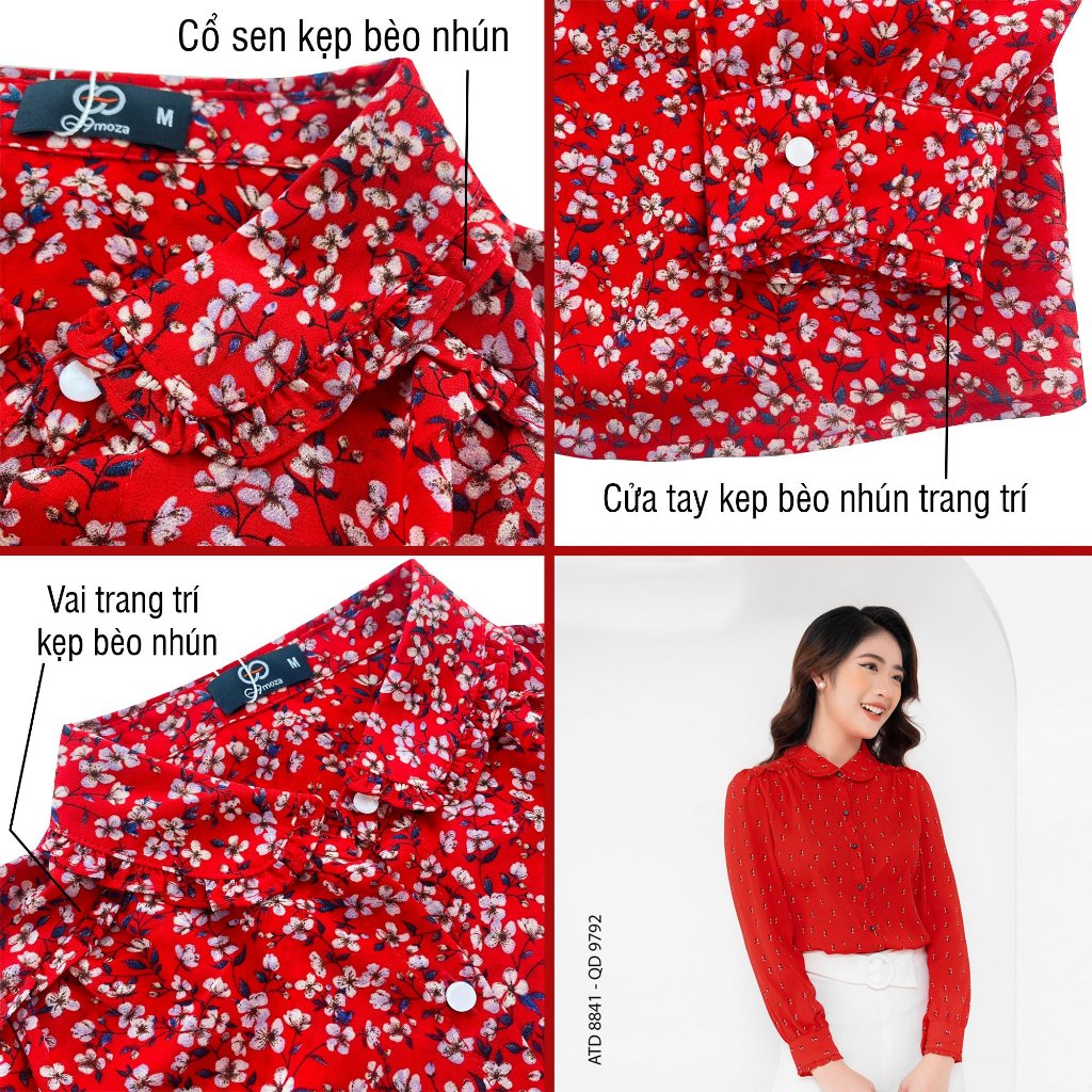 Áo tay dài 8841 G9moza họa tiết hoa thời trang